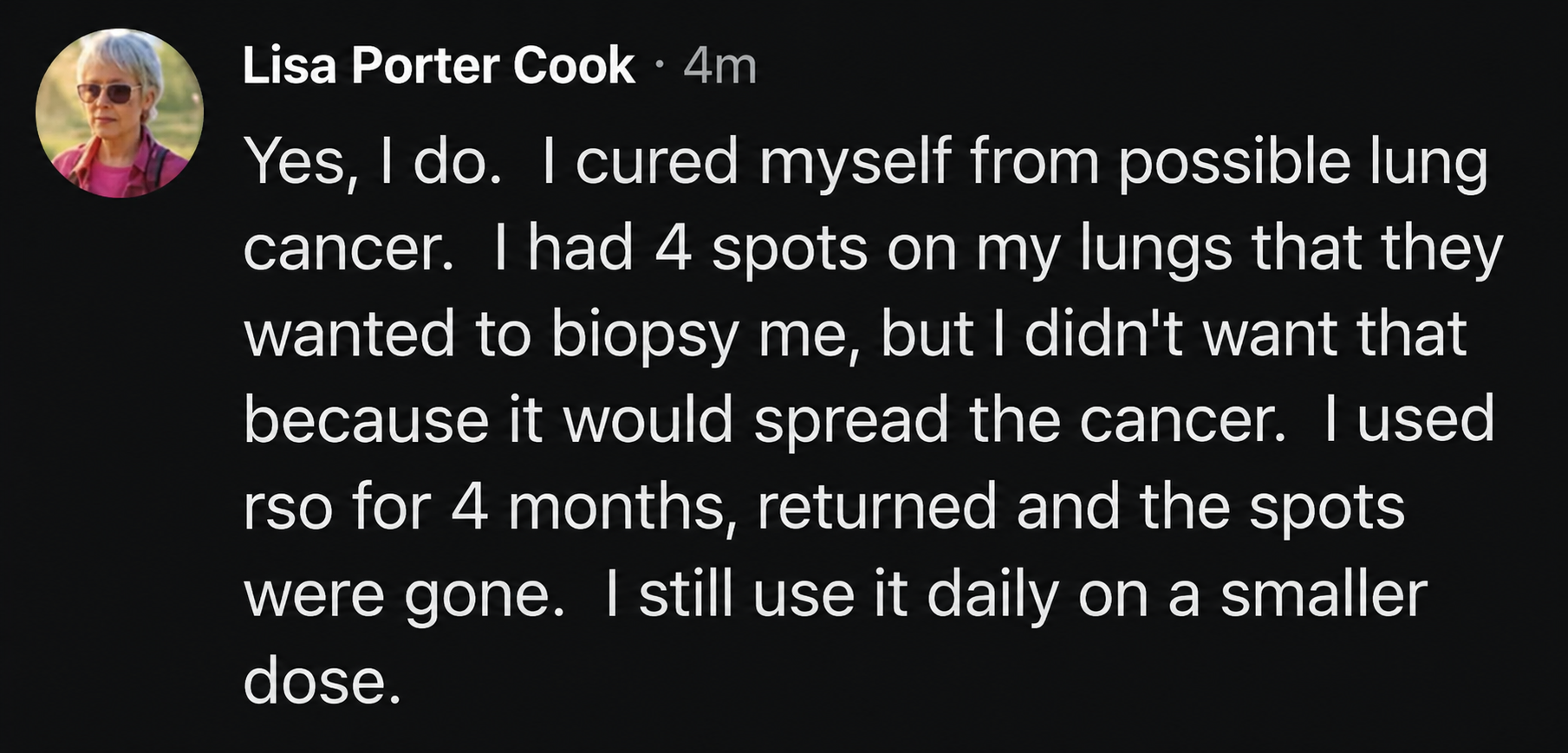 Public comment by Lisa Porter Cook — Patient testimony